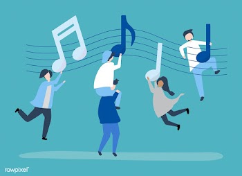 People dancing to the music with musical note.. | Free stock vector - 480995