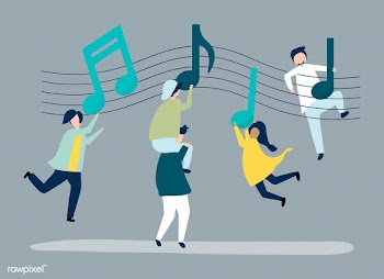 People dancing to the music with musical note.. | Free stock vector - 480998