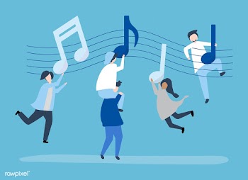 People dancing to the music with musical note.. | Free stock vector - 481008
