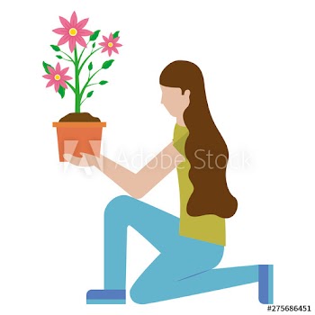 people decoration gardening flat design