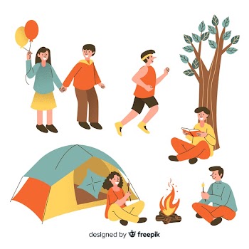 People doing outdoor activities Free Vector