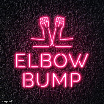 People doing the elbow bump to avoid coronavirus neon sign  | Free  illustration - 2312692