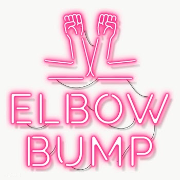 People doing the elbow bump to avoid coronavirus neon sign  | Free  transparent png - 2312683