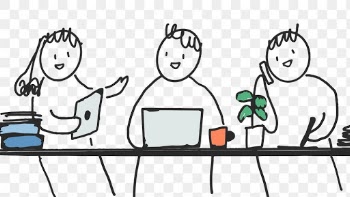People doodle png happy workers in green… | Free stock illustration | High Resolution graphic