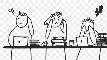 People doodle png stressed office workers… | Free stock illustration | High Resolution graphic