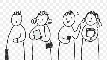 People doodle png waiting in line characters | Free stock illustration | High Resolution graphic
