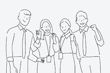 People doodle vector happy colleagues… | Free stock illustration | High Resolution graphic
