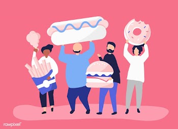 People eating junk food | Free stock vector - 478674