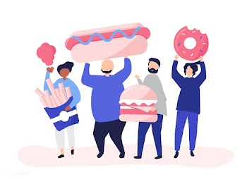 People eating junk food | Free stock vector - 478693