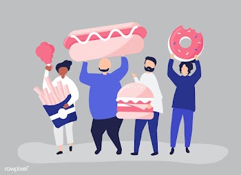 People eating junk food | Free stock vector - 479239