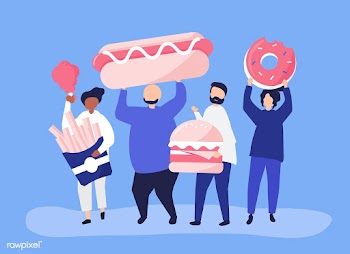 People eating junk food | Free stock vector - 479247