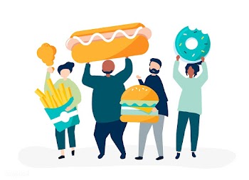 People eating junk food | Free stock vector - 479962