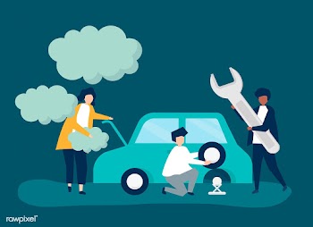 People exchanging a car tire | Free stock vector - 478209