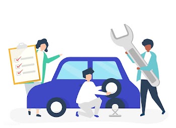 People exchanging a car tire | Free stock vector - 478458
