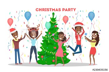 People have fun on the office christmas party
