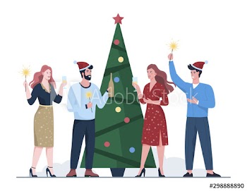 People have fun on the office christmas party