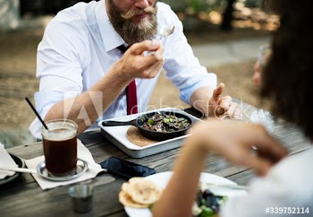 People having a healthy meal at the restaurant