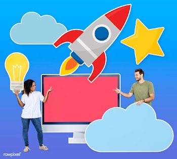 People holding cloud computing and ideas icon.. | Free stock psd mockup - 458102