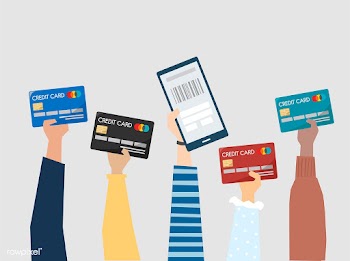 People holding credit cards illustration | Free stock vector - 437566