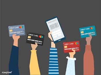 People holding credit cards illustration | Free stock vector - 437568