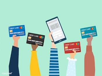 People holding credit cards illustration | Free stock vector - 437573