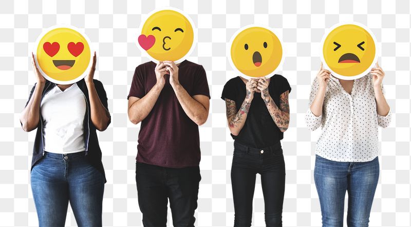 People holding emojis png sticker, | Free PNG - rawpixel