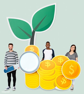 People holding financial cardboard cutouts | Free stock psd mockup - 469193