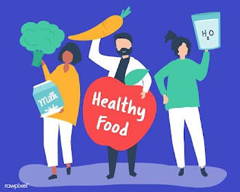 People holding healthy food icons | Free stock vector - 478348