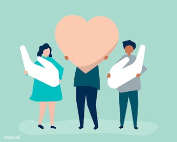 People holding heart and hand icons | Free stock vector - 478418