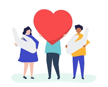 People holding heart and hand icons | Free stock vector - 478431