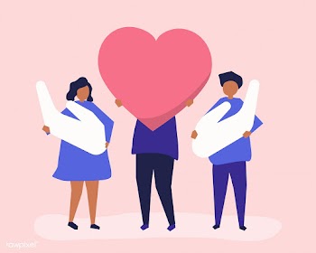 People holding heart and hand icons | Free stock vector - 478973