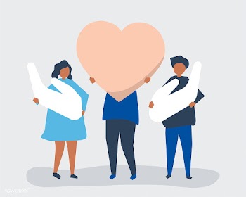 People holding heart and hand icons | Free stock vector - 479457