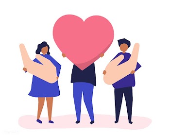 People holding heart and hand icons | Free stock vector - 480402