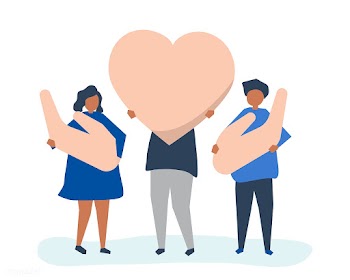 People holding heart and hand icons | Free stock vector - 480466