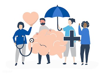 People holding icons related to mental health | Free stock vector - 479453