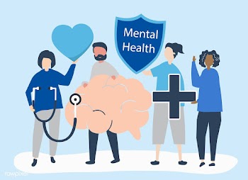 People holding icons related to mental health | Free stock vector - 534650