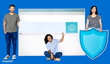 People holding icons related to the theme of .. | Free stock psd mockup - 450313