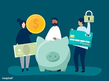 People holding savings and security icons ill.. | Free stock vector - 455079