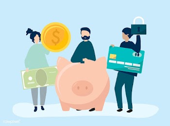 People holding savings and security icons ill.. | Free stock vector - 455099