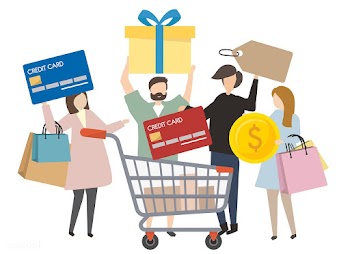 People holding shopping concept icons illustr.. | Free stock vector - 450103