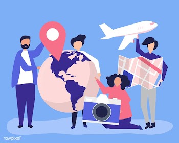 People holding travel related icons | Free stock vector - 478355
