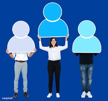 People holding up career profiles | Free stock psd mockup - 492499
