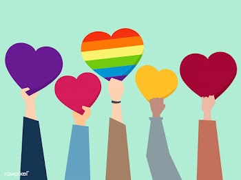 People holding up hearts illustration | Free stock vector - 437626