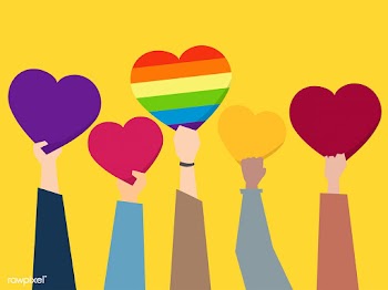 People holding up hearts illustration | Free stock vector - 437628