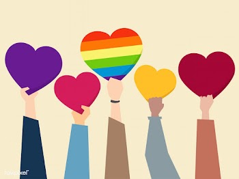 People holding up hearts illustration | Free stock vector - 437632