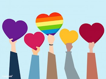 People holding up hearts illustration | Free stock vector - 437633