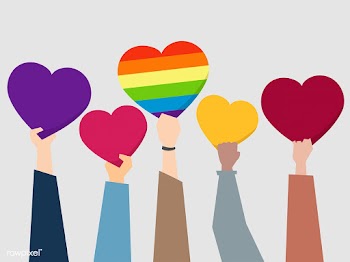 People holding up hearts illustration | Free stock vector - 437634