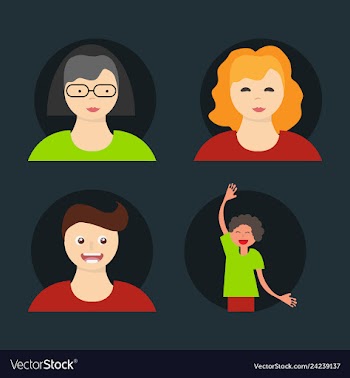 People icon set in trendy flat style isolated on vector image