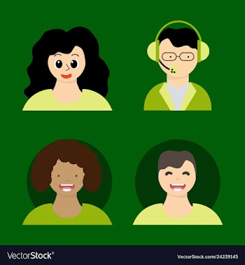 People icon set in trendy flat style isolated on vector image