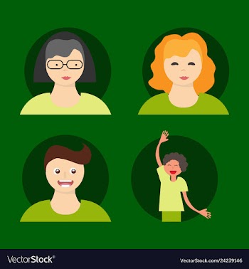People icon set in trendy flat style isolated on vector image